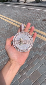 Colgante de Moissanita VVS Personalizado para Hombre, Chapado en Oro de 14K sobre Plata 925, con Letra, Nombre o Logotipo, Estilo Hip Hop Iced Out, Pasa Prueba de Diamante - Product Image 3