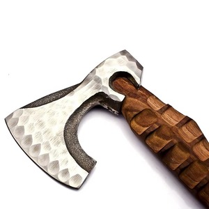 Hacha vikinga de acero al carbono forjada a mano con mango de madera de fresno, regalo de boda, las mejores hachas como regalo de cumpleaños y aniversario para él. - Product Image 2