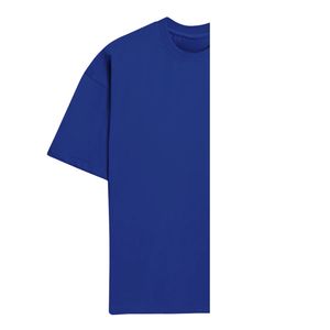T-shirt bleu à manches courtes en coton pour homme avec logo de marque privée |   T-shirt basique décontracté uni |   OEM ODM - Product Image 2