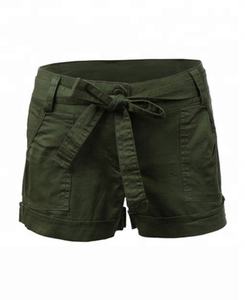 กางเกงขาสั้นระบายอากาศได้ดีสำหรับผู้หญิงทำงานผ้าฝ้ายติดริบบิ้นข้างกางเกงขาสั้นสำหรับใส่ทำงาน - Product Image 3