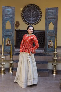 New Arrivals Latest Fashion Elegant Wedding Party Wear Top Lehenga <b>Set</b> Designer soft silk Wedding Wear Outfit - Product Image 5