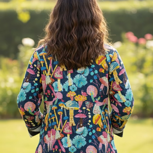 Veste en coton matelassée à manches longues, manteau d'hiver pour femme, veste en coton imprimée avec motif floral - Product Image 2