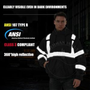 Bomber <b>Jackets</b> Zip Out Fleece Liner <b>Reflective</b> Safety Coats for <b>Men</b> Safety Clothing Personal Security Construction High - Product Image 2