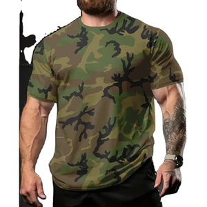 เสื้อยืดลายพรางโอเวอร์ไซส์สำหรับผู้ชาย สตรีทแวร์ คอตตอน คอกลม แขนสั้น สวมใส่สบาย ทรงหลวม เสื้อฤดูร้อน - Product Image 1