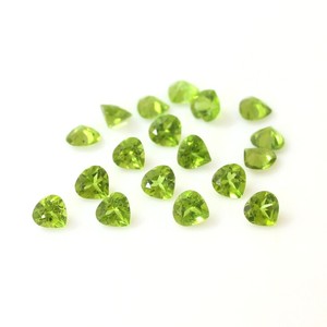 Peridoto verde oliva natural, corte corazón, piedra preciosa suelta, peridoto calibrado, cuentas de peridoto para la fabricación de joyas, collar, anillo, pendientes - Product Image 3