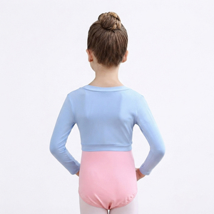 Justaucorps de gymnastique et de danse pour femmes, personnalisé avec des strass brillants, en coton, manches longues, taille élastique, confortable - Product Image 3