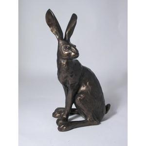 Garden Decorative Bronze Welcome Hare Statue Metal Crafts Hand Casted Antique <b>Large</b> Ears Bunnies Rabbit Easter Decoration - Product Image 5