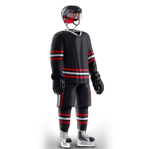 Nouvelle tenue de hockey sur glace à manches courtes imprimée, 100 % polyester, avec logo et numéros personnalisés pour équipe unisexe – Meilleure vente - Product Image 3