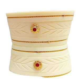 Nueva llegada pulseras de resina culturales tradicionales patrón de bola Multicolor diamante moda diseño personalizado brazaletes de boda - Product Image 1