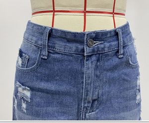 Shorts en jean boyfriend pour femme, en coton, mode estivale, logo personnalisé, OEM, marque privée, vente en gros, fournisseur d'usine de jeans, OEM US - Product Image 5