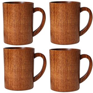 Handmade Wooden Mug Natural Solid Wood Coffee <b>Cup</b> Rustic Style Eco Friendly Drinking Mug for Kitchen Dining - Product Image 3