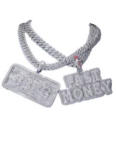 Top Selling <b>Silver</b> White Gold Plated Hip Hop Pendant Rapper Style Iced Out Custom Order Handmade Name <b>Letter</b> <b>Necklace</b> For Unisex - Product Image 1