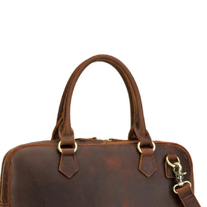 leather laptop briefcase with secure closure and structured body for safe transport of devices and <b>documents</b> leather laptop <b>bag</b> - Product Image 3