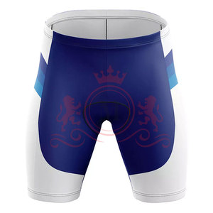 Ensemble maillot et short de cyclisme pour homme, orange et bleu, motif géométrique, respirant, polyester, coupe sans couture, pour adultes - Product Image 4