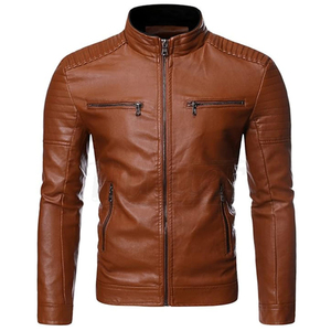 OEM Custom Leather <b>Biker</b> <b>Jacket</b> Men's Vintage Black Real Leather Motorcycle Coat Men's Slim Fit <b>Jacket</b> - Product Image 2