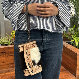 กระเป๋าคลัทช์หนังวัวแบบมีเครื่องมือสำหรับแกะสลักมาใหม่กระเป๋าคลัทช์มีสไตล์กระเป๋าสตางค์หนังสไตล์ตะวันตก - Product Image 2