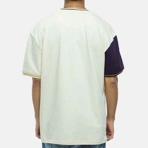 T-shirt unisexe 100 % coton, coupe raglan, blocs de couleur, épais, style streetwear, impression graphique personnalisée pour homme - Product Image 2