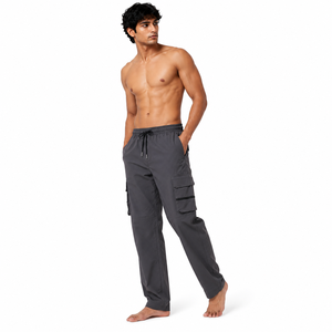 Breathable Bottom String Elastic Waist Multi-Pockets Plus Size Cargo <b>Trousers</b> Summer Casual Outdoor Streetwear <b>men's</b> pants USA - Product Image 4