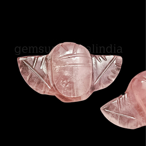 Natural <b>Rose</b> <b>Quartz</b> Carved Scarab shape Hand Carved Gemstone 22mm <b>Quartz</b> Boho Egyptian Scarabs Charms for Jewelry Making Bulk - Product Image 4
