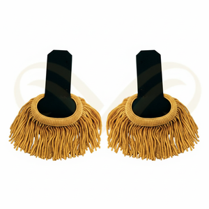 Épaulettes élégantes de haute qualité en or et noir avec franges pour équipement de défense personnelle et tenues cérémonielles - Product Image 6