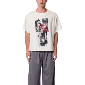 T-shirts pour hommes à col rond et manches courtes, motif graphique abstrait sur le devant, coupe ample, dos uni, style streetwear, vente en gros, personnalisable, OEM, en jersey de coton - Product Image 1