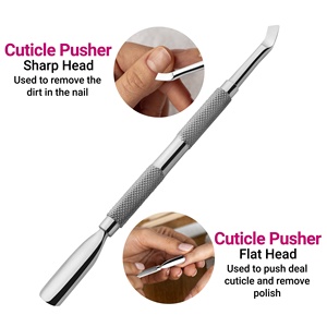 Spatule à double face en acier inoxydable de qualité supérieure, outil pousse-cuticules, dissolvant de vernis gel, couleur personnalisée, pour le nettoyage des ongles - Product Image 5
