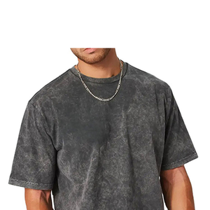 T-shirt délavé pour homme, style streetwear décontracté, été, grande taille, coton vintage, tendance, style USA - Product Image 5