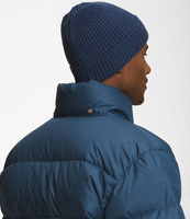 Veste matelassée en duvet à capuche bleu marine pour homme, coupe-vent, fermeture éclair, décontractée, chaude pour l'hiver, coupe régulière CP-MPJ-08