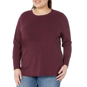 Camisetas de manga larga para mujer, al por mayor, con logo impreso personalizado, 100% algodón, transpirables, de alta calidad, informales, para uso diario en verano. - Product Image 2