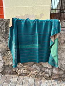 Green Color Vintage Block Printed Cotton Kantha Reversible Quilt – Handmade Indian <b>Bedspread</b> - Product Image 6