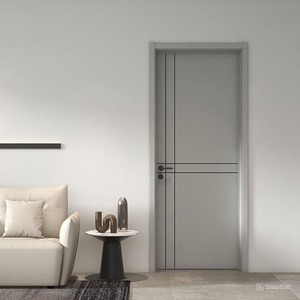 Porte intérieure en bois massif à âme creuse, résistante à l'humidité et à l'eau, de qualité professionnelle, pour appartement moderne, salle de bain, chambre à coucher - Product Image 3