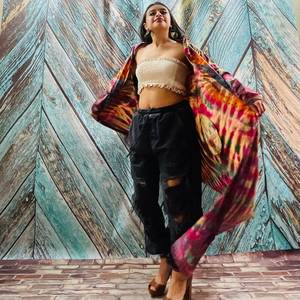 2025 nouveau Sexy Kimono Robe longue Kimono Robe été unisexe Kimono grandes femmes vacances vacances Look cravate teinture Kimono - Product Image 6