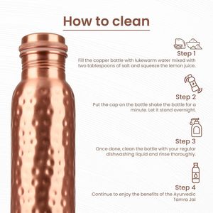 Superior Quality <b>Copper</b> Water <b>Bottle</b> with Hammered Design 1000ml Leak Proof <b>Copper</b> Vessel for Healthy <b>Drinking</b> Water - Product Image 4
