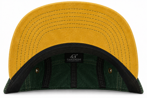 Casquette de camping vintage personnalisée, 5 panneaux, vert et jaune, logo brodé, fabricant de chapeaux - Product Image 6