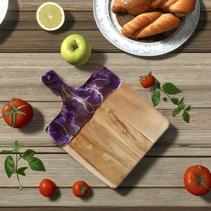 Blocs à découper en bois d'acacia en résine époxy durable de couleur personnalisée planche à fromage en bois naturel de grande taille planche en bois de manguier - Product Image 1