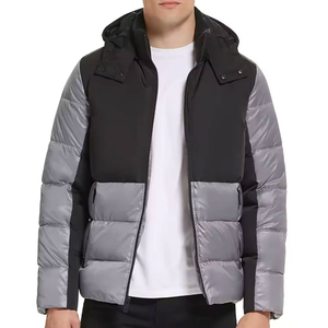 Unisex Thick Canvas Puffer <b>Jacket</b> Stand Patchwork New Fashionable Design <b>Winter</b> Outdoor Use High Street Comfortable Best Quality - Product Image 1