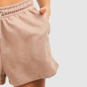 Shorts de course pour filles, couleur unie, avec cordon de serrage, taille décontractée, en coton tricoté, respirant, imperméable, coupe régulière avec poches - Product Image 3