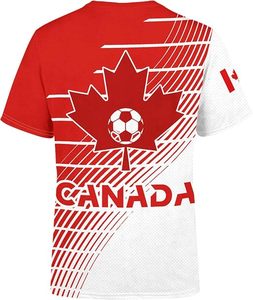 Camiseta de Fútbol de Canadá para Hombre, Manga Corta, Cuello Redondo, Sublimada, 100% Poliéster, Transpirable, Corte Regular, para Todas las Temporadas - Product Image 3