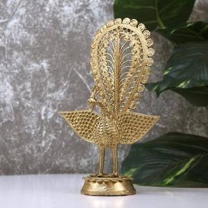 Elegant Brass Peacock Sculpture Traditional Style <b>Table</b> <b>Decor</b> Suitable for Festive Occasion and Premium Gifting From India - Product Image 4