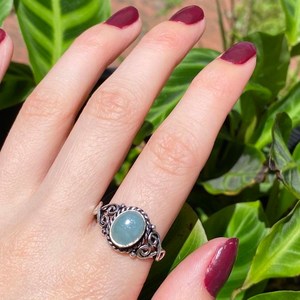 Anillo de Aguamarina Hecho a Mano, Plata de Ley 925, Diseño Caprichoso, Joyería con Gema Azul, Regalo para Mujer, Venta al Por Mayor - Product Image 2