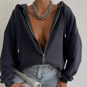 Sudadera con capucha de forro polar de punto de alta calidad para mujer, personalizada, oversize, de manga larga, con insignia frontal, al por mayor - Product Image 5