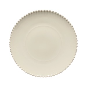 Round <b>Ceramic</b> Flat <b>Plate</b> Solid Color Minimalist Design Beaded Edge Dishes & <b>Plates</b> - Product Image 3