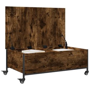 Tavolino in legno lavorato rovere affumicato con ruote 35.8 \ "x21.7 \" x13.4 \" - Product Image 5