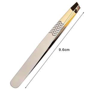 Pince à épiler pour sourcils à pointe inclinée en acier inoxydable durable - Product Image 3