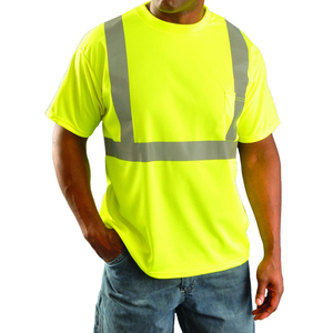Factory direct supply <b>Work</b> T-Shirts Wear unisex hi vis heat transfer reflective stripe safety t shirts with chest pocket - Product Image 2