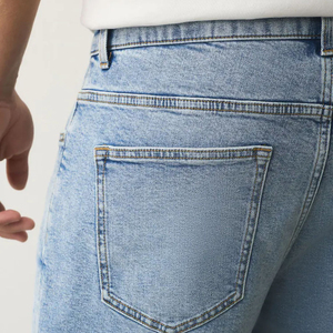 Jeans de Mezclilla para Hombre, Cintura Alta, Corte Recto, Ajuste Regular, Casuales, Azules, Elásticos, Transpirables, con Servicio de Venta al Por Mayor OEM - Product Image 5