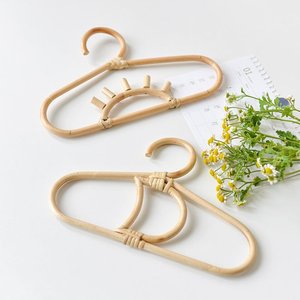 Rattan clothes <b>hangers</b> eco friendly natural wooden coat <b>hanger</b> for bedroom closet space saving - Product Image 2