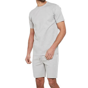 Conjuntos Cortos para Hombre con Logotipo Personalizado, Transpirables, Formales, Deportivos de Verano, Camiseta y Pantalones Cortos de Terciopelo para Correr - Product Image 1