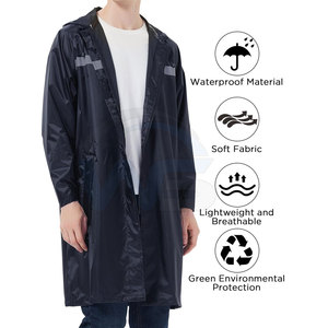 WASI SPORTS Outdoor Waterproof <b>Trench</b> <b>Coat</b> Eco-Friendly Breathable Quick Dry Lightweight Jacket <b>Hood</b> Wind Resistant Comfortable - Product Image 6