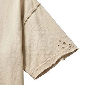 T-shirts délavés effet usé, coupe oversize en coton, style streetwear, hauts décontractés avec motifs graphiques personnalisés et détails délavés et effilochés - Product Image 6